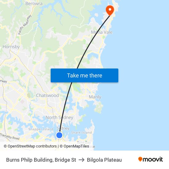 Burns Philp Building, Bridge St to Bilgola Plateau map