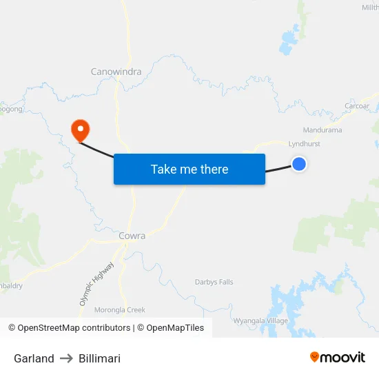 Garland to Billimari map