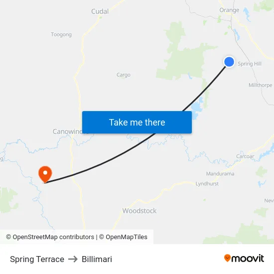 Spring Terrace to Billimari map