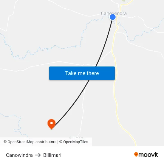Canowindra to Billimari map