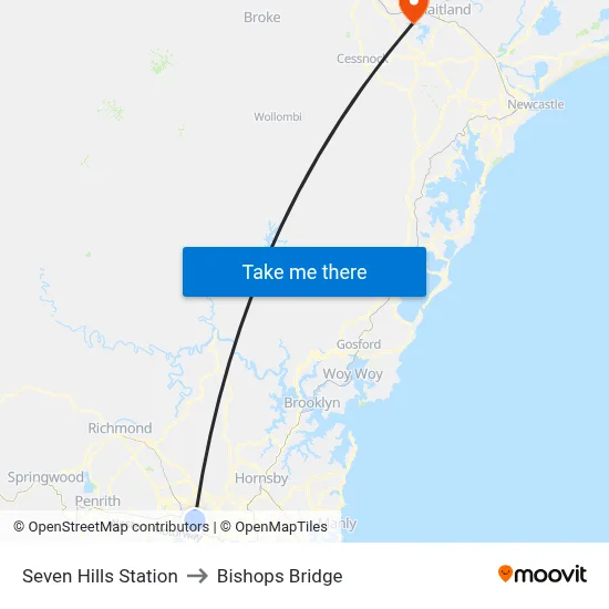 Seven Hills Station to Bishops Bridge map