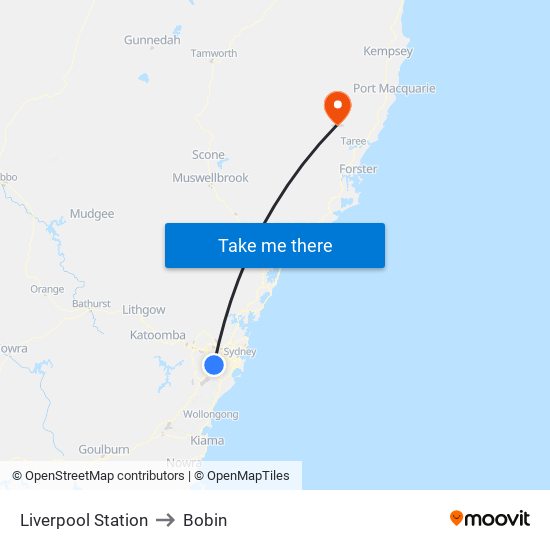 Liverpool Station to Bobin map