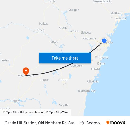 Castle Hill Station, Old Northern Rd, Stand A to Boorooma map