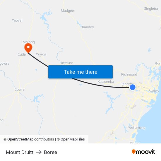 Mount Druitt to Boree map