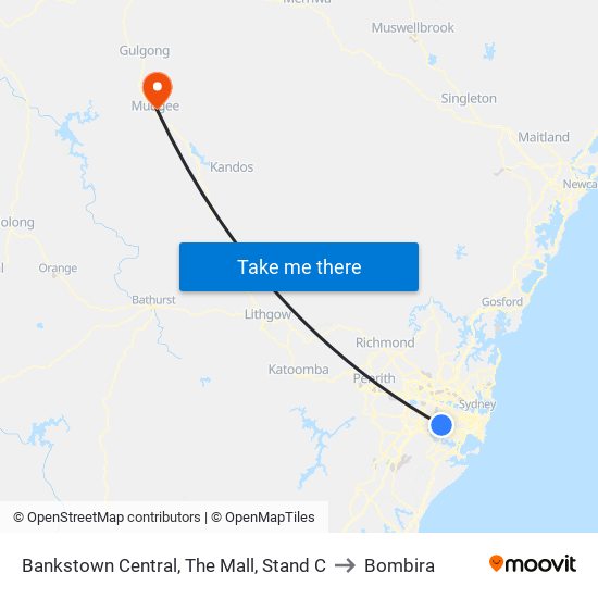Bankstown Central, The Mall, Stand C to Bombira map