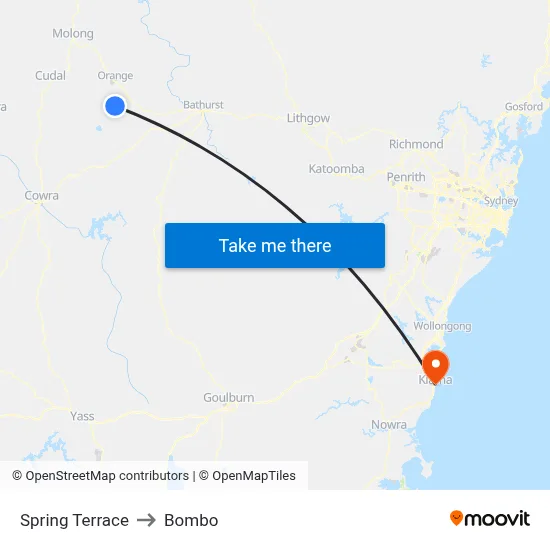Spring Terrace to Bombo map