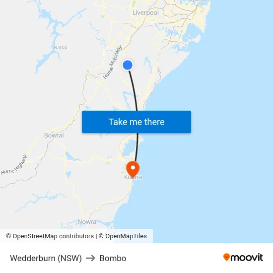 Wedderburn (NSW) to Bombo map