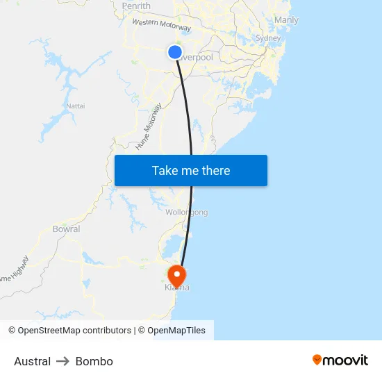 Austral to Bombo map