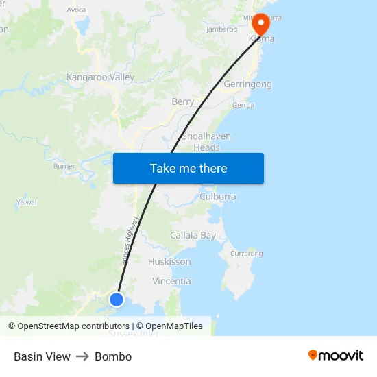 Basin View to Bombo map