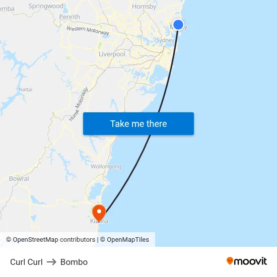 Curl Curl to Bombo map