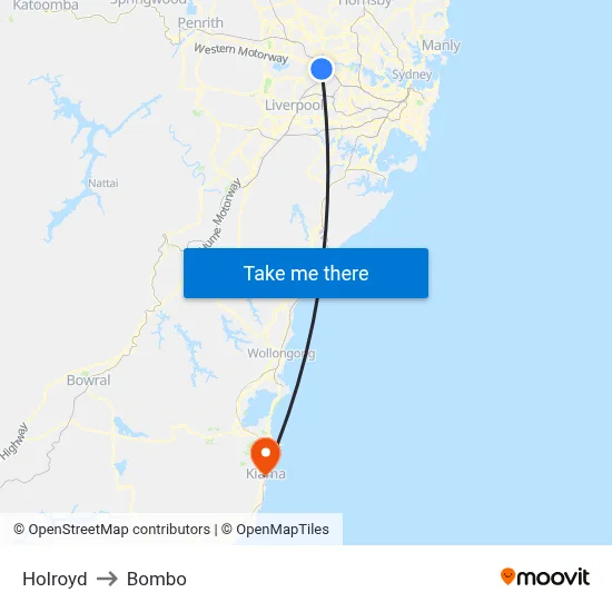 Holroyd to Bombo map