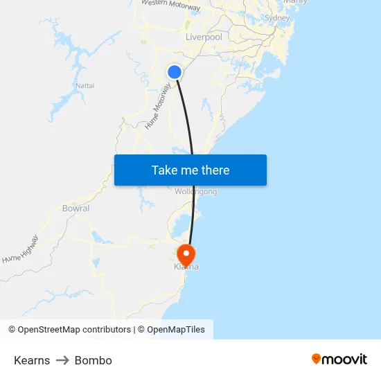 Kearns to Bombo map
