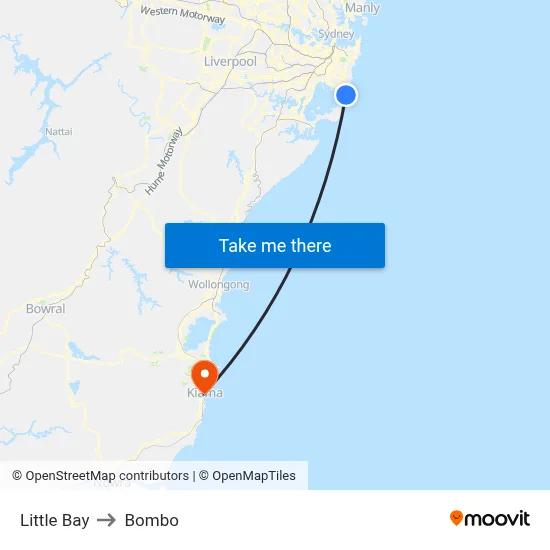 Little Bay to Bombo map
