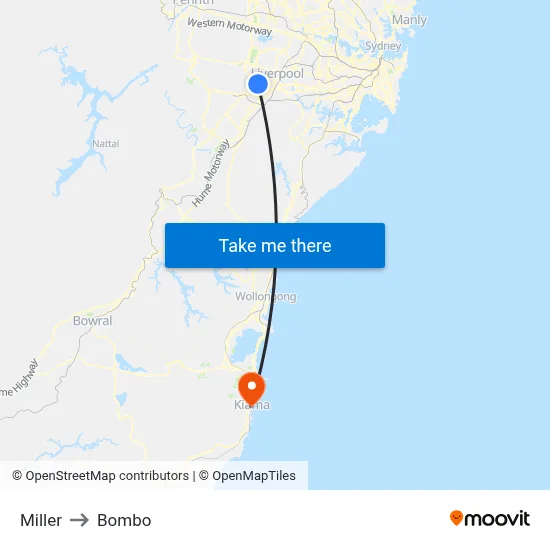Miller to Bombo map