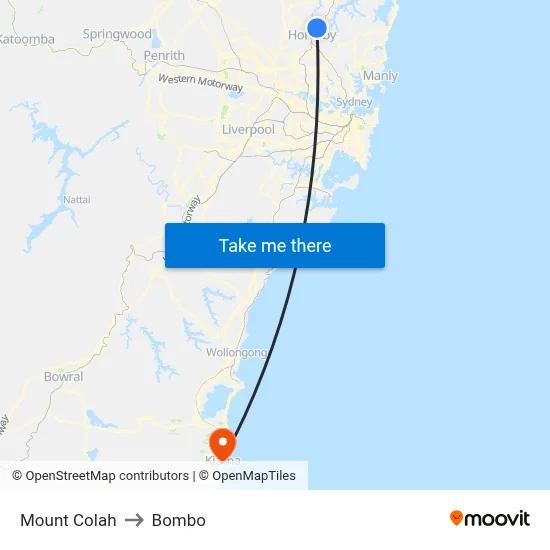 Mount Colah to Bombo map