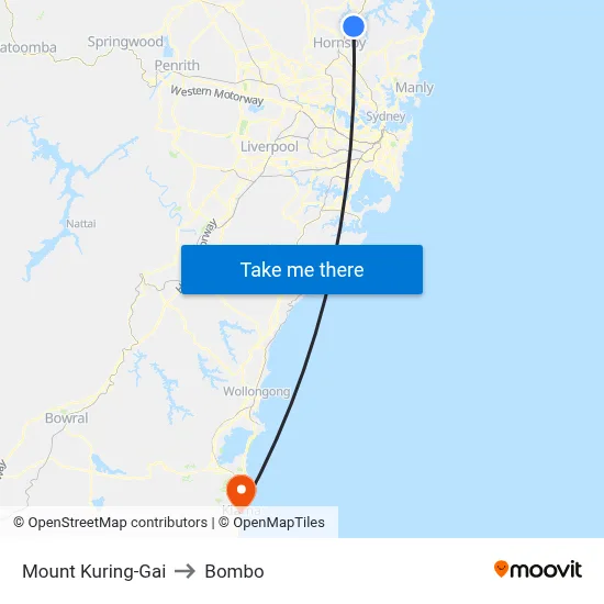 Mount Kuring-Gai to Bombo map