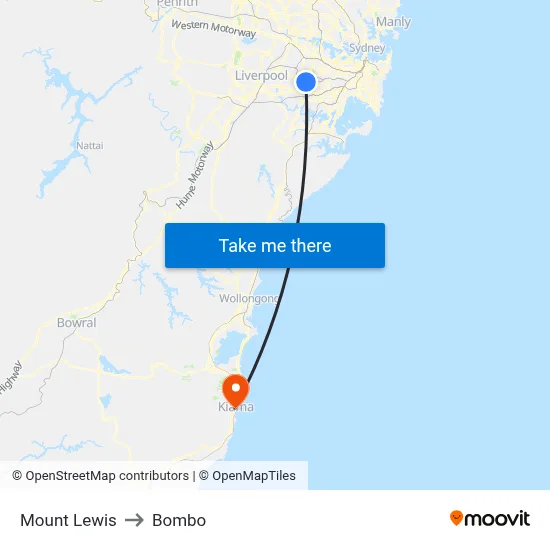 Mount Lewis to Bombo map
