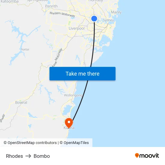 Rhodes to Bombo map