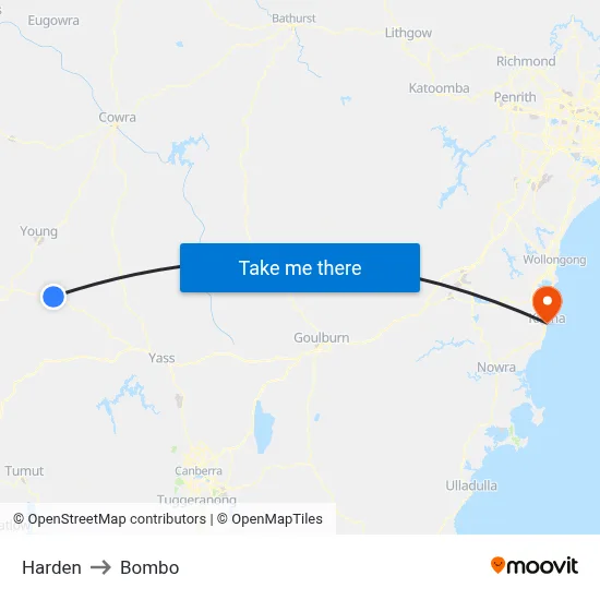 Harden to Bombo map