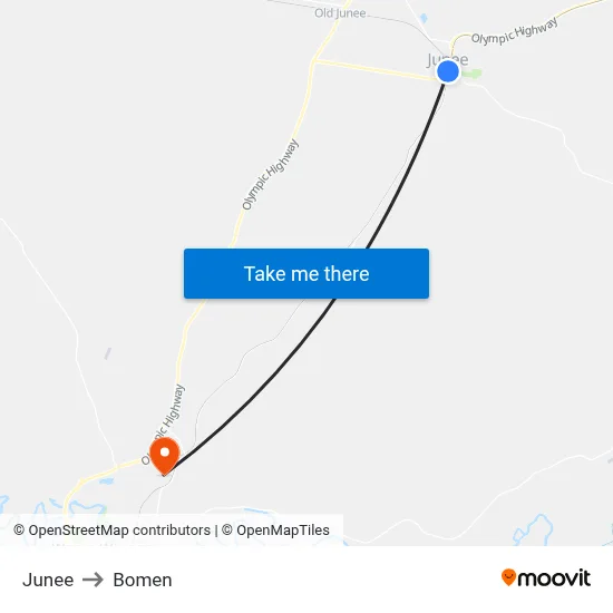 Junee to Bomen map