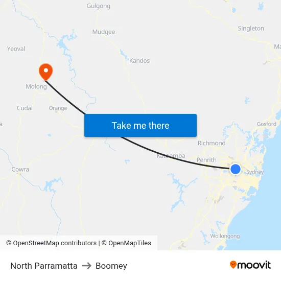 North Parramatta to Boomey map