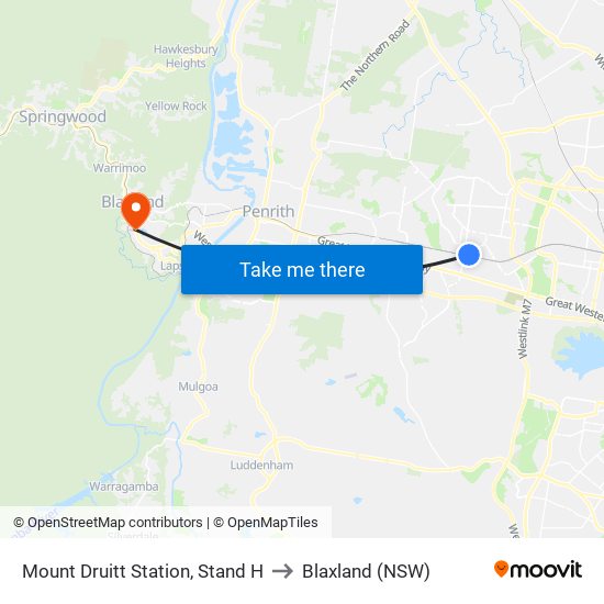 Mount Druitt Station, Stand H to Blaxland (NSW) map