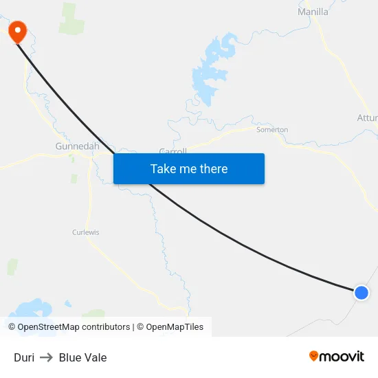 Duri to Blue Vale map
