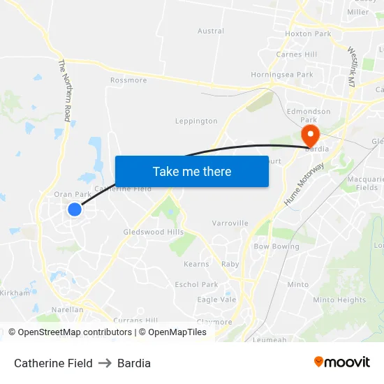 Catherine Field to Bardia map