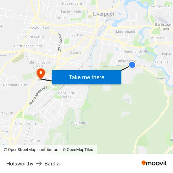 Holsworthy to Bardia map