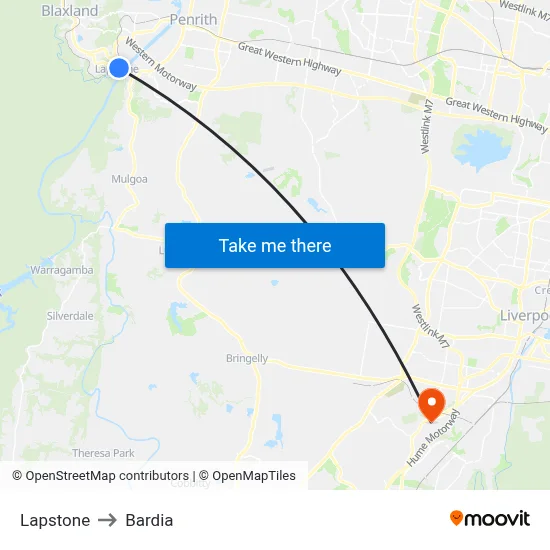 Lapstone to Bardia map