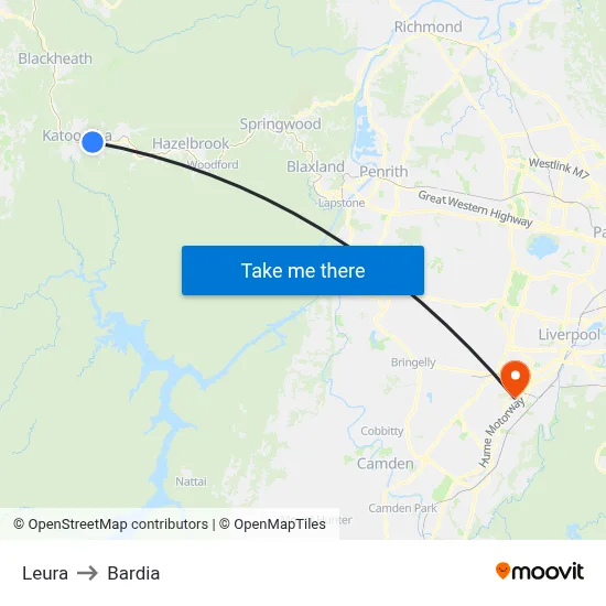 Leura to Bardia map