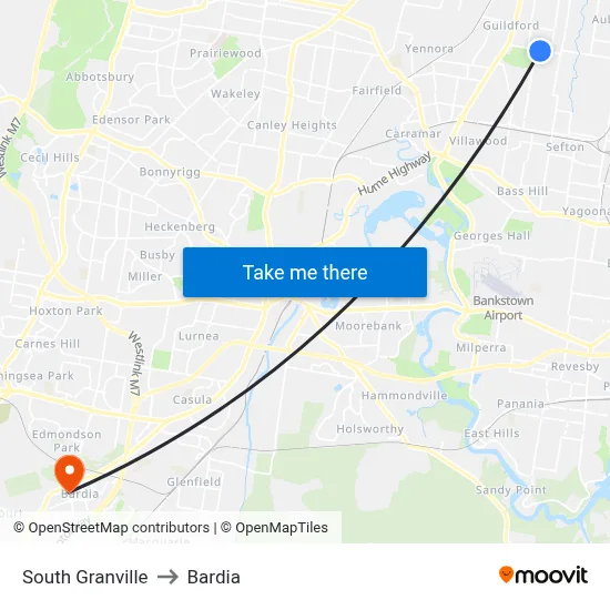 South Granville to Bardia map