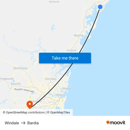 Windale to Bardia map