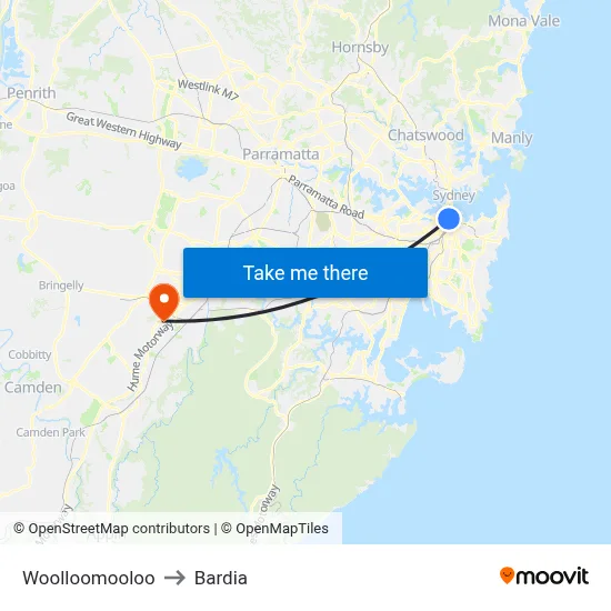 Woolloomooloo to Bardia map