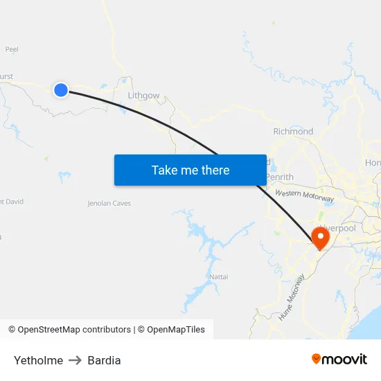 Yetholme to Bardia map