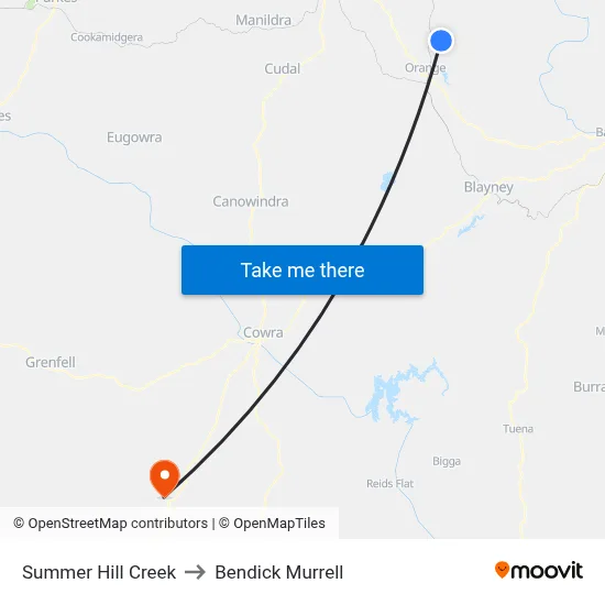 Summer Hill Creek to Bendick Murrell map