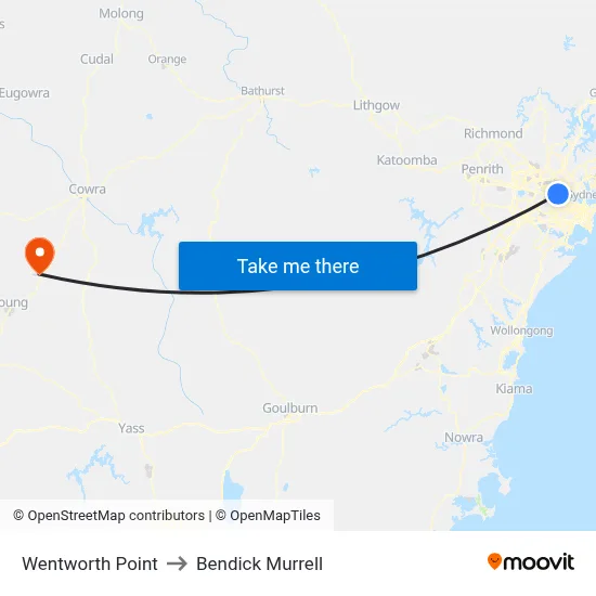 Wentworth Point to Bendick Murrell map