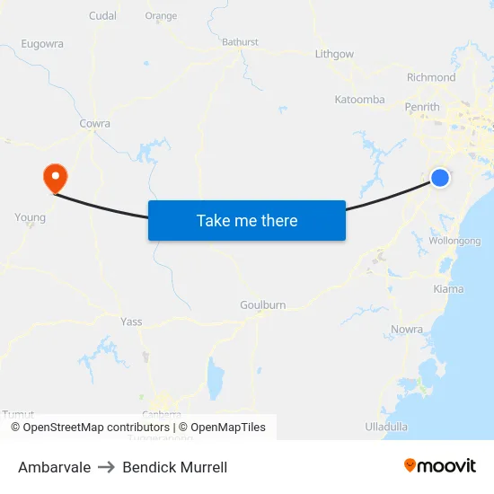 Ambarvale to Bendick Murrell map
