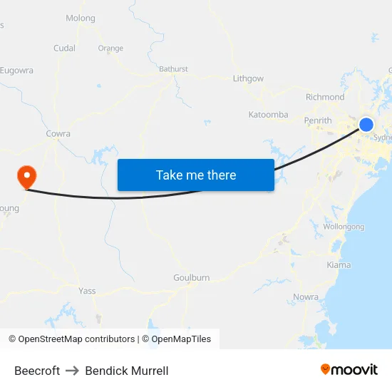 Beecroft to Bendick Murrell map