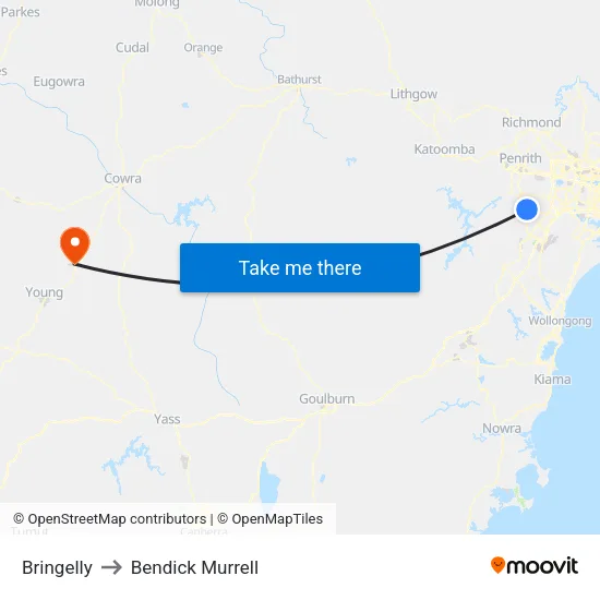 Bringelly to Bendick Murrell map
