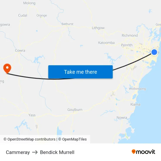 Cammeray to Bendick Murrell map