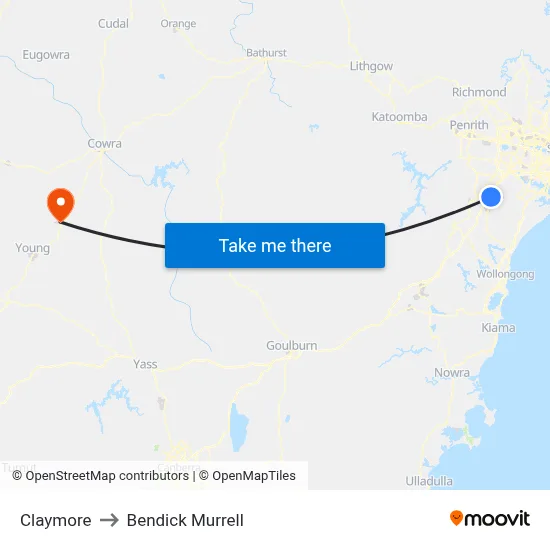 Claymore to Bendick Murrell map