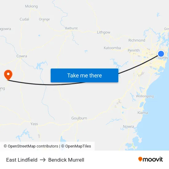 East Lindfield to Bendick Murrell map