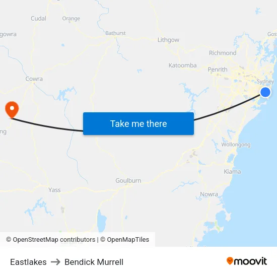 Eastlakes to Bendick Murrell map