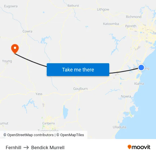 Fernhill to Bendick Murrell map