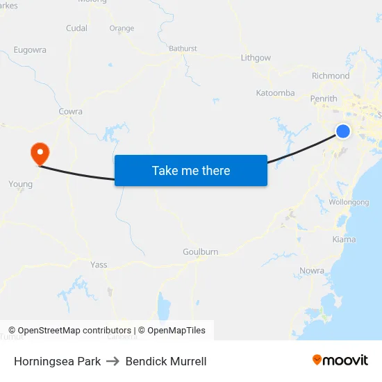 Horningsea Park to Bendick Murrell map