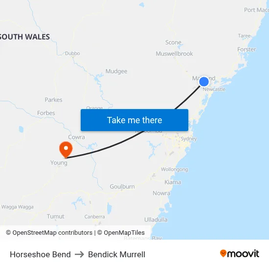 Horseshoe Bend to Bendick Murrell map