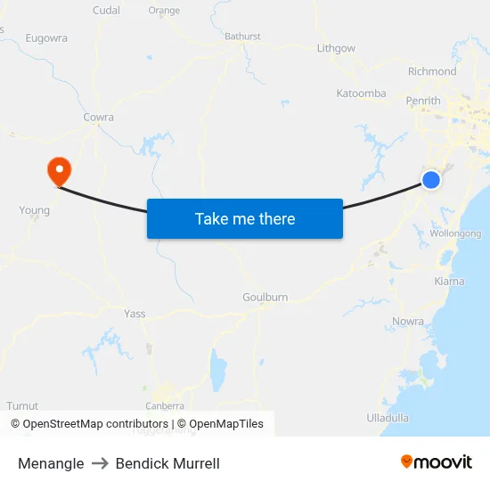 Menangle to Bendick Murrell map