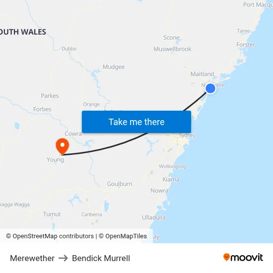 Merewether to Bendick Murrell map