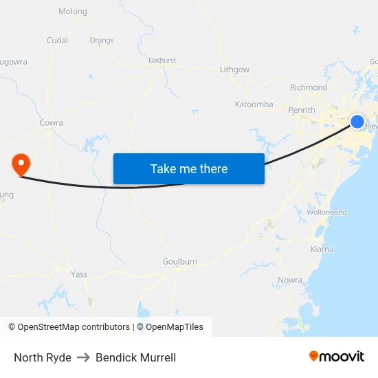North Ryde to Bendick Murrell map